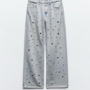Zara Jeans | TRF | high waist | metal ring trim